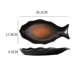 Commercial Hotel Large Size Steamed Fish Plate Japanese Household Ceramic Tableware