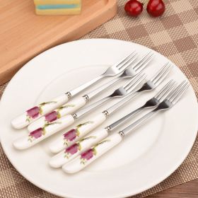 European Light Luxury Stainless Steel Fruit Fork Set