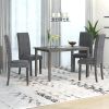 Farmhouse Rustic Wood 5-Piece Dining Table Set for 4, Kitchen Table Set with 4 Upholstered Dining Chairs