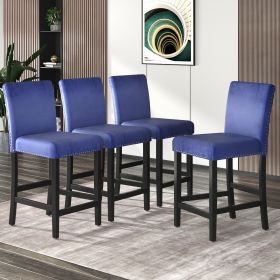 4 Pieces Wooden Counter Height Upholstered Dining Chairs for Small Places