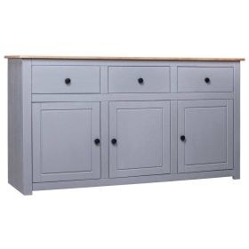 Sideboard Gray 53.1"x15.7"x31.5" Solid Pinewood Panama Range