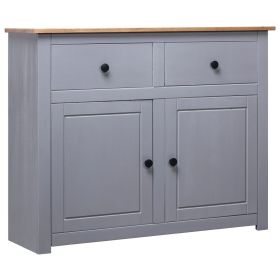 Sideboard Gray 36.6"x15.7"x31.5" Solid Pinewood Panama Range