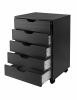 Halifax Cabinet for Closet / Office, 5 Drawers, Black