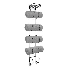 5 Bottle Wall Mounted Wine Rack Hand Towel Hanging