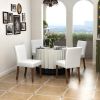 Upholstered Dining Chairs Set of 2 Modern Dining Chairs with Solid Wood Legs; WHITE