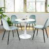 Modern 31.5&quot; Dining Table with Round Top and Pedestal Base in WHITE color