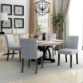 Upholstered Dining Chairs Set of 2 Modern Dining Chairs with Solid Wood Legs; Grey