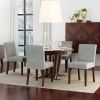 Upholstered Dining Chairs Set of 2 Modern Dining Chairs with Solid Wood Legs; Light Grey