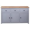 Sideboard Gray 53.1"x15.7"x31.5" Solid Pinewood Panama Range