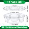 12 Pcs Round Appetizer Serving Trays With Lids 5 Compartment Container Fruit Vegetable Divided Storage Organizer