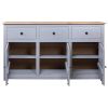 Sideboard Gray 53.1"x15.7"x31.5" Solid Pinewood Panama Range