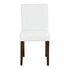 Upholstered Dining Chairs Set of 2 Modern Dining Chairs with Solid Wood Legs; WHITE