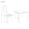 5 Piece Dining Table Set Industrial Wooden Kitchen Table and 4 Chairs for Dining Room (Espresso)