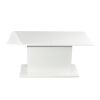 80.8"L X 35.4"W X 29.7"H Butterfly Extension Pedestal Dining Table - HIGH GLOSSY WHITE