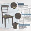 5-piece Kitchen Dining Table Set Wood Table and Chairs Set for Dining Room (Gray)