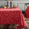 Christmas Gold Stamping Wind Chimes Print Cotton And Linen Tablecloth