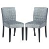 Upholstered Dining Chairs Set of 2 Modern Dining Chairs with Solid Wood Legs; Grey