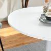 Modern 31.5&quot; Dining Table with Round Top and Pedestal Base in WHITE color