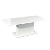 80.8"L X 35.4"W X 29.7"H Butterfly Extension Pedestal Dining Table - HIGH GLOSSY WHITE