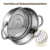 Good Helper In The Kitchen 2-Tier Stainless Steel Steamer Pot Saucepot