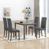 Farmhouse Rustic Wood 5-Piece Dining Table Set for 4, Kitchen Table Set with 4 Upholstered Dining Chairs