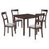 5 Piece Dining Table Set Industrial Wooden Kitchen Table and 4 Chairs for Dining Room (Espresso)