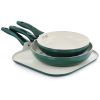 Gibson Home Gazebo Ceramic Nonstick Aluminum 11 Piece Cookware Set in Moss Green