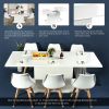 80.8"L X 35.4"W X 29.7"H Butterfly Extension Pedestal Dining Table - HIGH GLOSSY WHITE