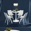 Modern 31.5&quot; Dining Table with Round Top and Pedestal Base in WHITE color