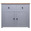 Sideboard Gray 36.6"x15.7"x31.5" Solid Pinewood Panama Range