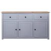 Sideboard Gray 53.1"x15.7"x31.5" Solid Pinewood Panama Range