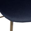 Set of 2 Modern Velet Counter Stool ;  Full Back and Gold Leg