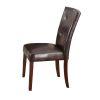 Danville Side Chair (Set-2) in Espresso PU & Walnut