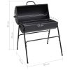 Barrel Grill with 2 Cooking Grids Black 31.5"x37.4"x35.4" Steel