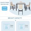 5 Piece Counter Height Faux Marble Modern Dining Set with Matching Chairs and Marble Veneer for Home