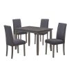 Farmhouse Rustic Wood 5-Piece Dining Table Set for 4, Kitchen Table Set with 4 Upholstered Dining Chairs