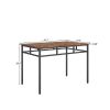 Dining table set 3PC;  structural strengthening;  industrial style (Rustic Brown; 43.31''L x 27.56''W x 29.53''H)