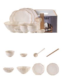 New Creative Luxury Dishes Set High Sense Of Home Use (Option: Beige-20pcs sets)