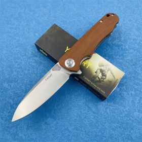 Outdoor Steel Folding High Hardness Self-defense Knife (Option: Camel)