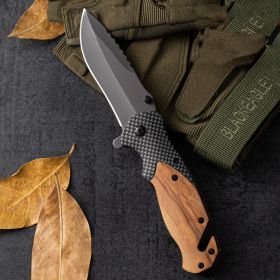 Outdoor Knife Self Defense Military Knife High Hardness (Option: Olive wood)