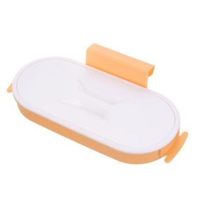 Portable Plastic Garbage Hanging Bag Kitchen Trash Storage Rack Bag Hook Scouring Pad Dry Shelf Holder Kitchen Organzier (Color: orange)