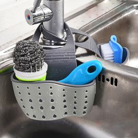 Home Storage Drain Basket Kitchen Sink Holder Adjustable Soap Sponge Shlf Hanging Drain Basket Bag Kitchen Accessories (Color: Green Original)