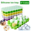 Silicone 37 Cubes Honeycomb Shape Ice Cube Maker Tray Mold Storage Container