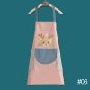 68*72cm Waterproof Wipeable Printed PVC Sleeveless Aprons Oil-Proof Kitchen Women Pinafore Home Cooking Baking Waist Bib