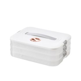 1pc 4-Layer Food Storage Containers; Food Storage Containers With Lids Dumpling Storage Box; Good Sealing; Stackable Dumpling Food Containers (Color: White)