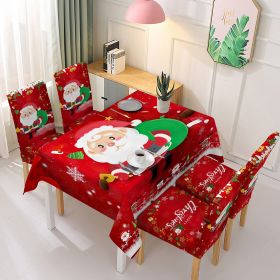 Source manufacturer Christmas tablecloth chair cover decoration elastic one-piece chair cover water absorbing tablecloth can be customized (colour: Red Santa Claus)