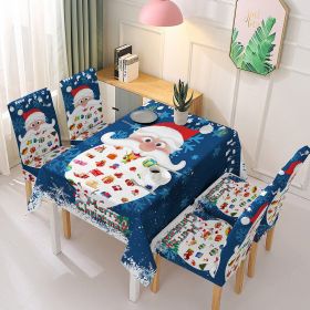 Source manufacturer Christmas tablecloth chair cover decoration elastic one-piece chair cover water absorbing tablecloth can be customized (colour: Santa Claus with blue background)