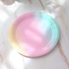 Party Tableware Disposable Birthday Paper Tray Dessert Table Cake Paper Tray Stamping Rainbow Plate Decoration Dinner Plate