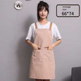 Nail salon apron wholesale printing household kitchen cooking women fashion work clothes men catering work canvas (colour: [Strap canvas breathable] light coffee one size fits all)