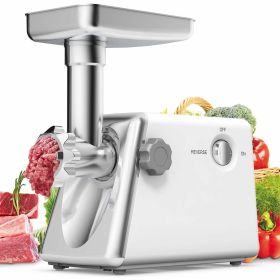 Home And Commercial Stainless Steel  Electric  Meat Grinder Sausage Stuffer Kit (Color: Creamy-White A)